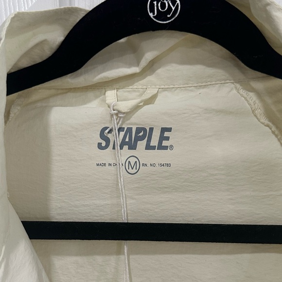 New! Staple Pigeon STPL Cream Half-zip Oversized Windbreaker Jacket Size Medium - Picture 8 of 11